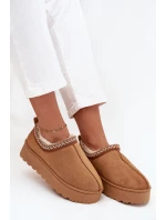 Nízké dámské sněhule s výšivkou na platformě Camel model 21711305 - Boto