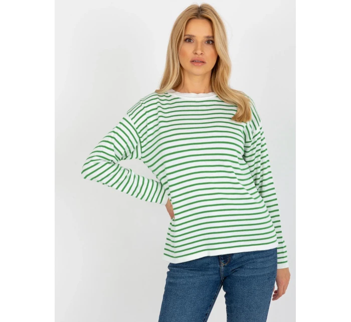 Dámsky sveter LC SW 6006 .22 biele a zelené - FPrice
