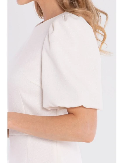 Mini šaty s rukávy krémové model 22152238 - STYLOVE