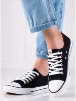 Jedinečné černé tenisky dámské bez podpatku Jedinečné černé tenisky dámské bez podpatku