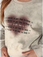 Dámska nadrozmerná mikina so srdcom DESSER béžová FashionStreet BY1465 Dámska nadrozmerná mikina so srdcom DESSER béžová FashionStreet BY1465