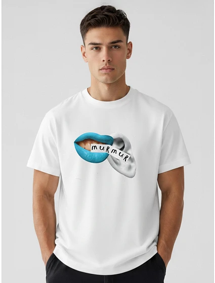 Tshirt męski oversize bawełniany z nadrukiem biały model 22216223 - FashionStreet Tshirt męski oversize bawełniany z nadrukiem biały model 22216223 - FashionStreet