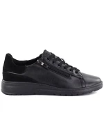 Dámské černé kožené polobotky na zip model 22068866 - Potocki
