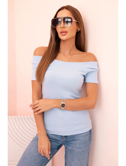 Dámská bavlněná blůza s výstřihem do V a potiskem bílá