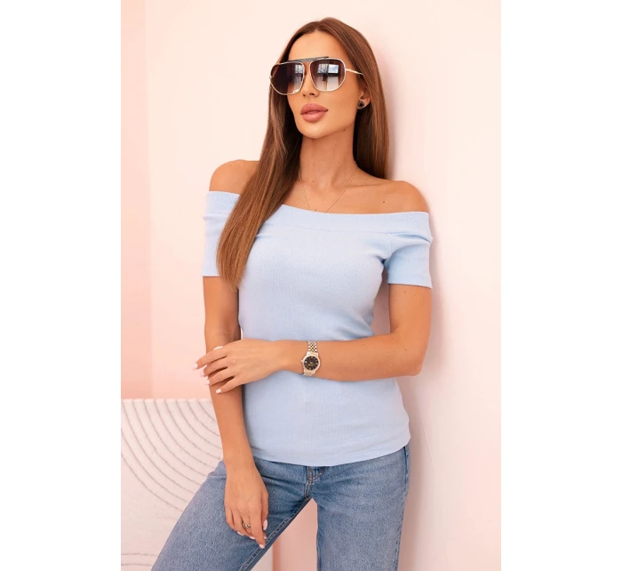 Dámská bavlněná blůza s výstřihem do V a potiskem bílá