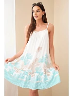 Dámské šaty na ramínka s potiskem mátová