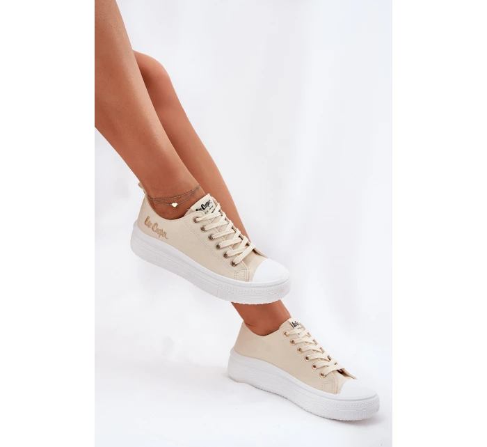 Trampki Damskie Na Platformie Lee Cooper LCW-24-44-2464L Beżowe