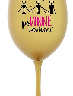 model 22168227 CVIČENÍ zlatá sklenice na víno 350 ml - Giftela