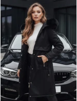 Dámská zimní bunda parka s kožešinou černá Dstreet model 21991646 - FashionStreet