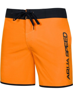 AQUA SPEED Plavecké šortky Evan Orange/Black Pattern 75