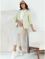 Dámska pruhovaná bunda LINARO bielo-zelená FashionStreet PY0088