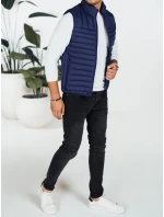 Pánská prošívaná tmavě modrá vesta model 21991576 - Dstreet