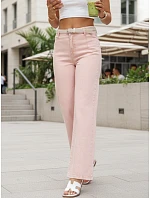 Jeansy damskie wide leg z wysokim stanem różowe model 22144284 - FashionStreet