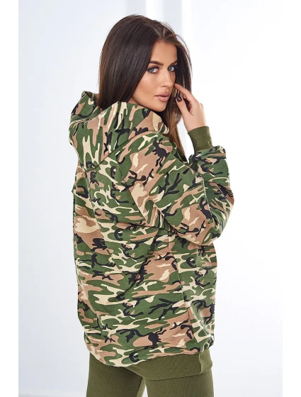 3dílná souprava  top a legíny khaki + zelená model 18970349 - K-Fashion