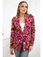 Bavlnená bunda s potlačou a gombíkom tmavo fialová Bavlnená bunda s potlačou a gombíkom tmavo fialová