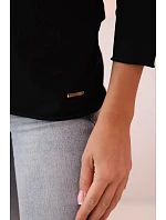 Dámska blúzka s lodičkovým výstrihom čierna Dámska blúzka s lodičkovým výstrihom čierna