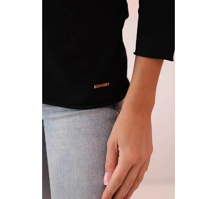 Dámska blúzka s lodičkovým výstrihom čierna Dámska blúzka s lodičkovým výstrihom čierna