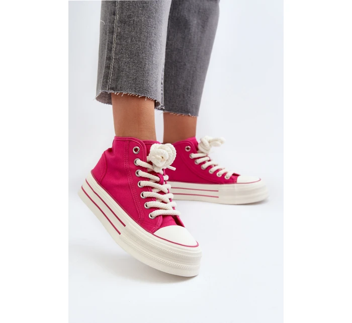 Trampki Damskie Na Platformie Fuksja Aineri