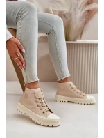 Trampki Damskie Z Cholewką Za Kostkę Big Star OO274006 Beżowe