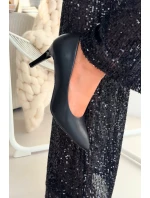 Kožené lodičky model 21821724 Černé - SERGIO LEONE