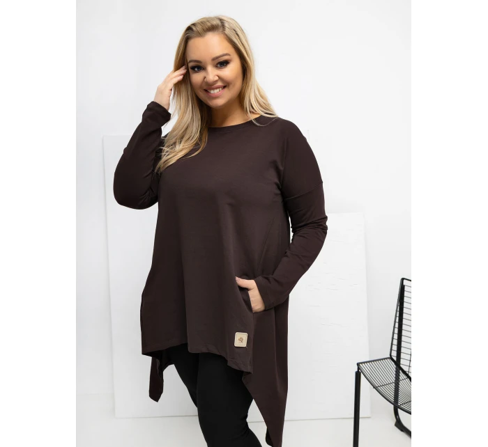 Tunika RV TU model 21807920 ciemny brązowy - FPrice Tunika RV TU model 21807920 ciemny brązowy - FPrice