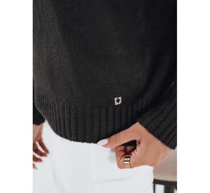 Dámský svetr s polovičním rolákem černý Dstreet model 21991033 - FashionStreet Dámský svetr s polovičním rolákem černý Dstreet model 21991033 - FashionStreet