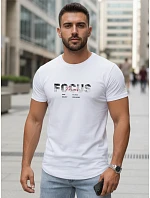 Tshirt męski z napisem bawełniany biały model 22316049 - FashionStreet