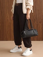 Dámske joggerové nohavice z manšestru s opaskom, čokoládové, FashionStreet UY3140