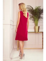 Červené dámské trapézové šaty s asymetrickým model 8489478 - numoco