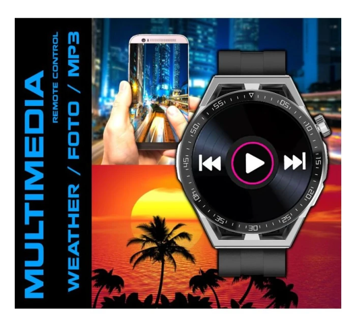 Černý silikonový řemínek + černý kožený řemínek model 21804953 - RUBICON