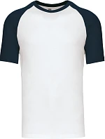 Kariban K 330 Baseballové tričko 20.K330 biele/námornícka modrá