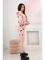 Sada s potlačou pištole tmavo púdrovo ružová