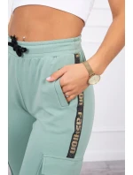 Tmavo mätové nohavice cargo