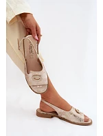 Ženské sandály Ploché S Ozdobou model 22133655 Zlaté - S.Barski