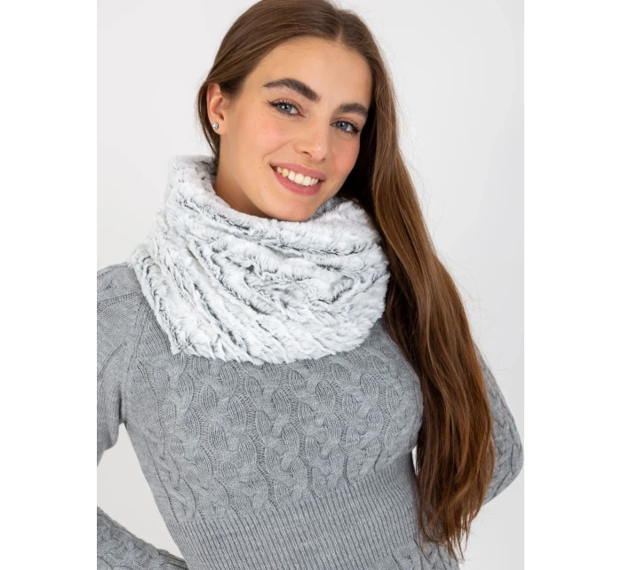 Tunelová šála AT KM model 21370637 bílá a černá - FPrice