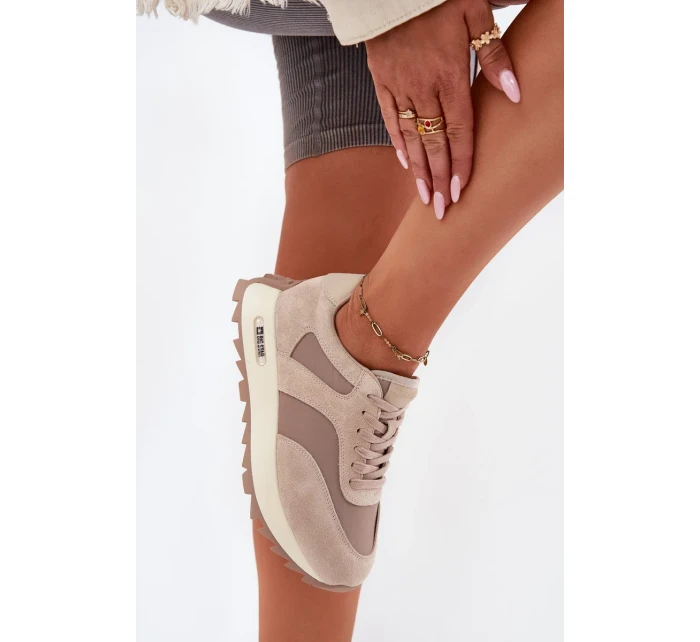 Dámske semišové tenisky na platforme Big Star HI-POLY SYSTEM - béžové Dámske semišové tenisky na platforme Big Star HI-POLY SYSTEM - béžové