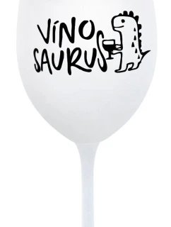 VÍNOSAURUS - bílá sklenice na víno 350 ml