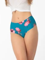 Dámske brazílske nohavičky Wild Rose Brasil Maxi Petrol so vzorom - Julimex