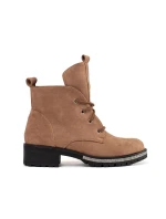 Trendy dámske hnedé členkové topánky bez podpätku Trendy dámske hnedé členkové topánky bez podpätku