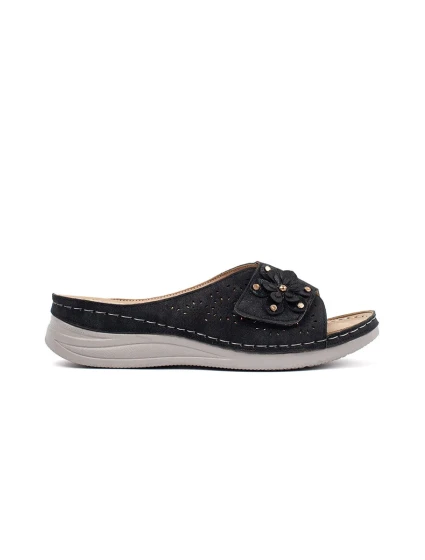 Originální černé nazouváky dámské na plochém podpatku Originální černé nazouváky dámské na plochém podpatku