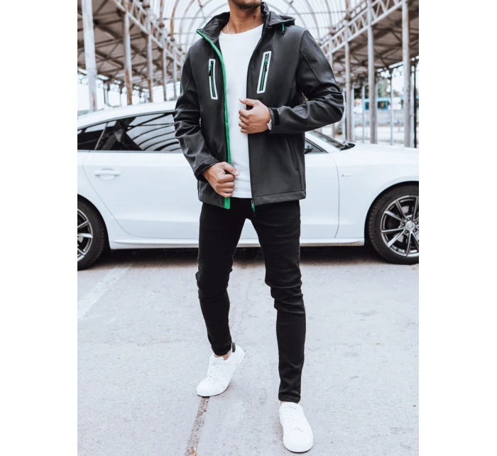 Pánská softshellová bunda s kapucí tmavě šedá Dstreet model 21970362 - FashionStreet