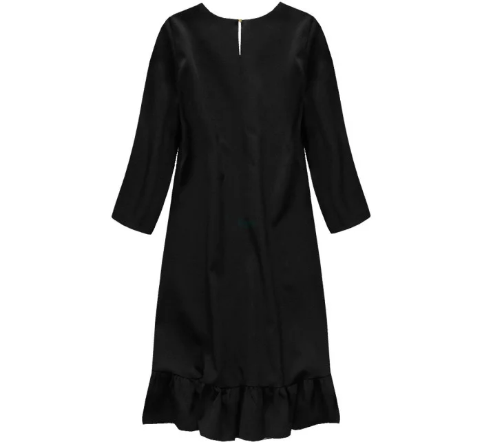 Černé šaty s volánem model 6768864 - INPRESS