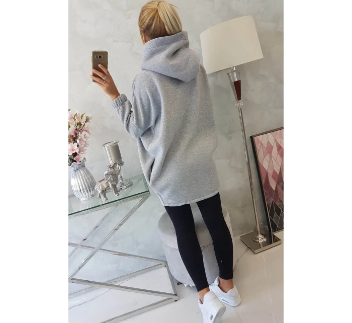 Šedá mikina s krátkým zipem