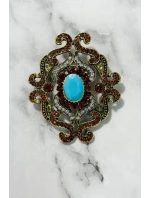 Brož model 18753827 zlato + modrá - K-Fashion Brož model 18753827 zlato + modrá - K-Fashion