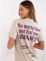 Tričko D12022AC02645G beige Tričko D12022AC02645G beige