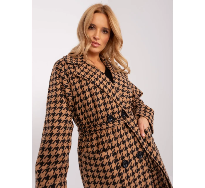 Płaszcz LK PL model 21228956 camelowy - FPrice Płaszcz LK PL model 21228956 camelowy - FPrice