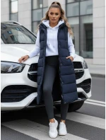 Dámská dlouhá prošívaná vesta tmavě modrá Dstreet model 21993292 - FashionStreet