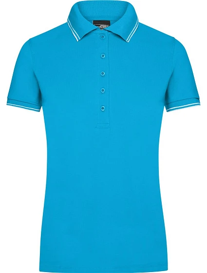 Daiber JN 985 Dámske polo tričko z piké 02.0985 tyrkysová/biela Daiber JN 985 Dámske polo tričko z piké 02.0985 tyrkysová/biela