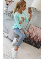 Halenka s grafikou 3D model 18744082 mint - K-Fashion