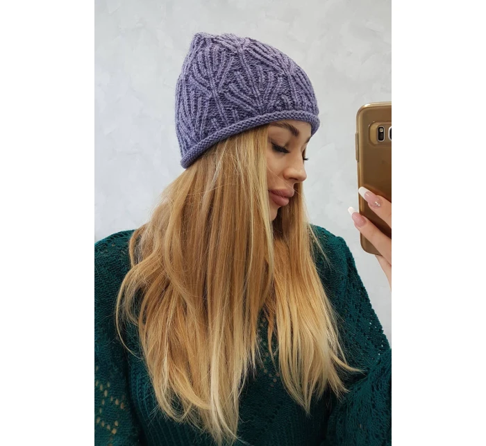 Dámska čiapka Leaves K245 fialová